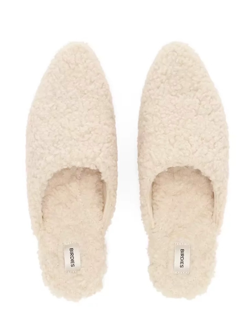 Birdies Cream Sherpa Slip-On Mules